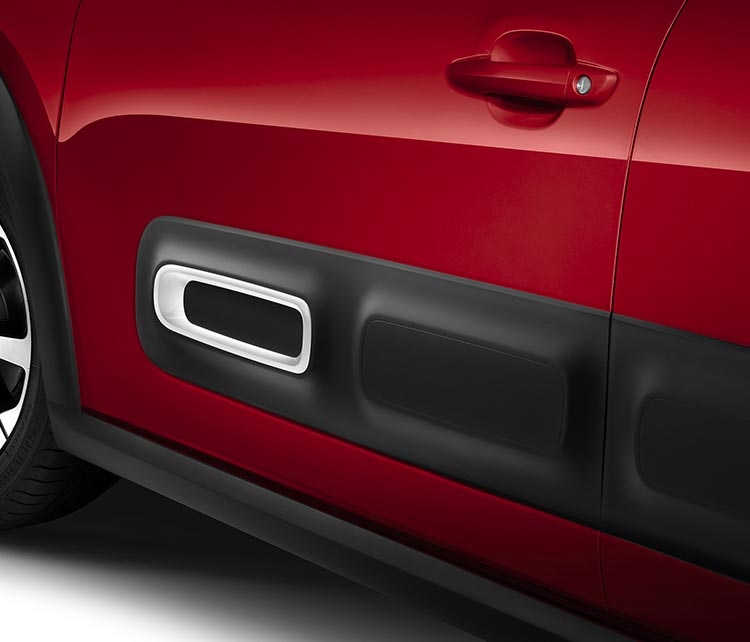 Захисні накладки Airbump на панелях дверей Citroen C3 червоного кольору