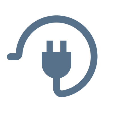 Піктограма електричної вилки синього кольору